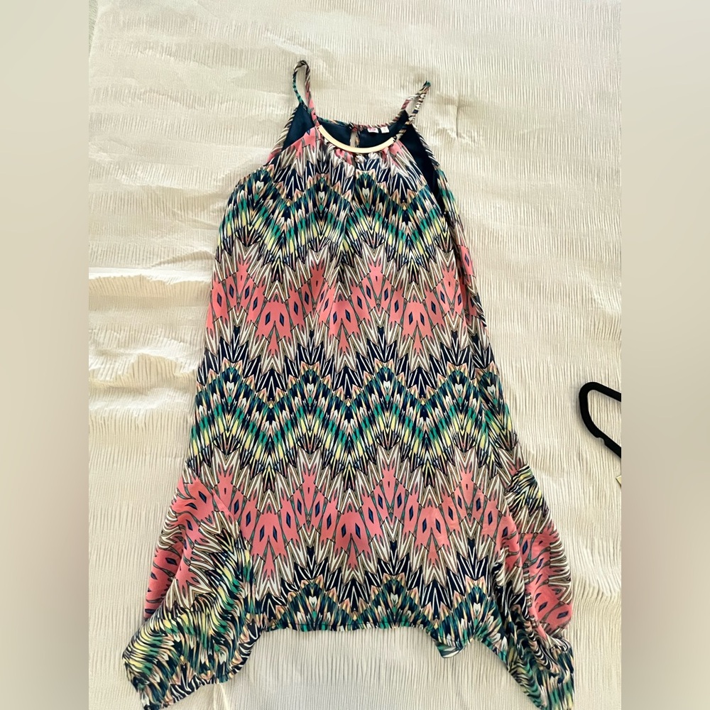 Colorful Asymmetrical  Patterned Maxi Dress 👗 - Size S